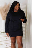 Drawstring Long Sleeve Hooded Dress (Online Only)
