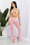 Take Me To The Beach Mesh Ruffle Cover-Up Pants (Online Only)