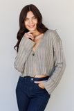 Hear Me Out Semi Cropped Ribbed Cardigan (Online Only)