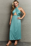 Know Your Worth Criss Cross Halter Neck Maxi Dress (Online Only)