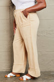 Love Me Full Size Mineral Wash Wide Leg Pants (Online Only)