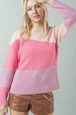 Color Block Long Sleeve Sweater (Online Only)