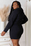 Drawstring Long Sleeve Hooded Dress (Online Only)