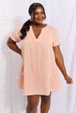 Easy Going Full Size Gauze Tiered Ruffle Mini Dress (Online Only)
