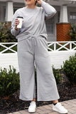 Textured Long Sleeve Top and Drawstring Pants Set (Online Only)