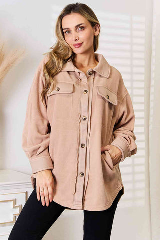 Cozy Girl Full Size Button Down Shacket (Online Only)