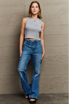 Kancan Holly High Waisted Cargo Flare Jeans (Online Only)