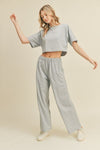 Get To It Cropped Top and Wide Leg Pants Set (Online Only)
