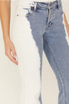 STAND OUT TWO-TONE FLARE JEANS