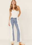 STAND OUT TWO-TONE FLARE JEANS