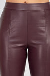 BOTTOM SLIT FAUX LEATHER PANTS