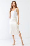 CHAIN SATIN MIDI SKIRT