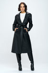 FAUX LEATHER TRENCH COAT
