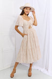 Let It Grow Full Size Floral Tiered Ruffle Midi Dress (Online Only)