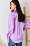 Satin Button Down Long Sleeve Shirt (Online Only)