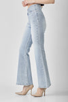 Crossover Waist Pull-On Flare Jeans