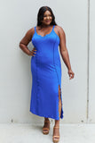 Look At Me Maxi Dress with Slit in Cobalt Blue (Online Only)