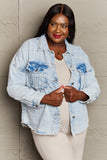 Take A Chance Full Size Western Wash Star Denim Jacket (Online Only)