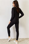 Round Neck Long Sleeve T-Shirt and Leggings Set (Online Only)