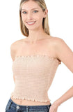 SMOCKED TUBE TOP