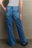 Kancan Holly High Waisted Cargo Flare Jeans (Online Only)