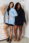 Drawstring Long Sleeve Hooded Dress (Online Only)