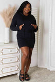 Drawstring Long Sleeve Hooded Dress (Online Only)