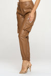FAUX LEATHER CARGO JOGGERS