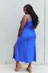 Look At Me Maxi Dress with Slit in Cobalt Blue (Online Only)