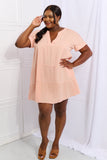 Easy Going Full Size Gauze Tiered Ruffle Mini Dress (Online Only)