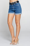 BELTED DENIM SHORTS