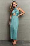 Know Your Worth Criss Cross Halter Neck Maxi Dress (Online Only)