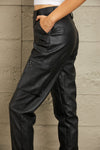 Kancan High Rise Leather Joggers (Online Only)