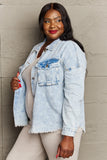 Take A Chance Full Size Western Wash Star Denim Jacket (Online Only)