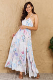 Colorful Floral Print Sleeveless Maxi Dress (Online Only)