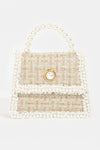 Pearly Trim Woven Handbag (Online Only)