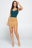 SUEDE SLIT MINI SKIRT